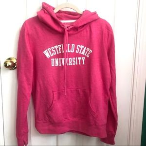 Westfield State University hot pink hooded sweatshirt small